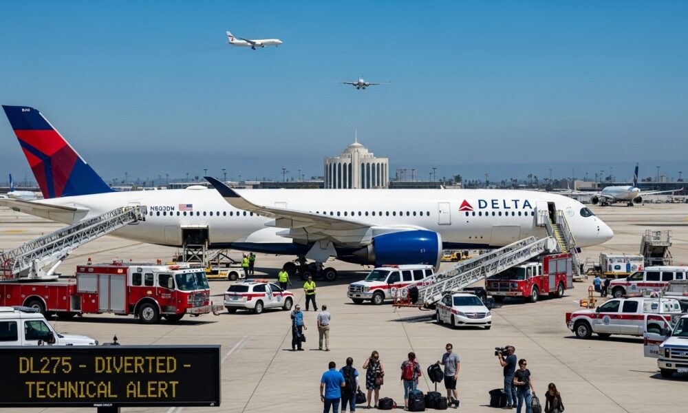 delta flight dl275 diverted lax